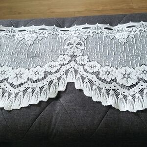 Long White Lacey Curtain Panel 96x12